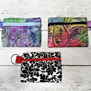 Keyring Zipper Pouch, Coin Purse, Mini Wallet, Small Zipper Pouch~ (4.5&quot; x 3.5&quot;)