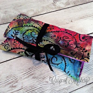 Funda envolvente para cartas del Tarot, tela de lectura con estampado batik de cachemira multicolor (tamaño a elegir)