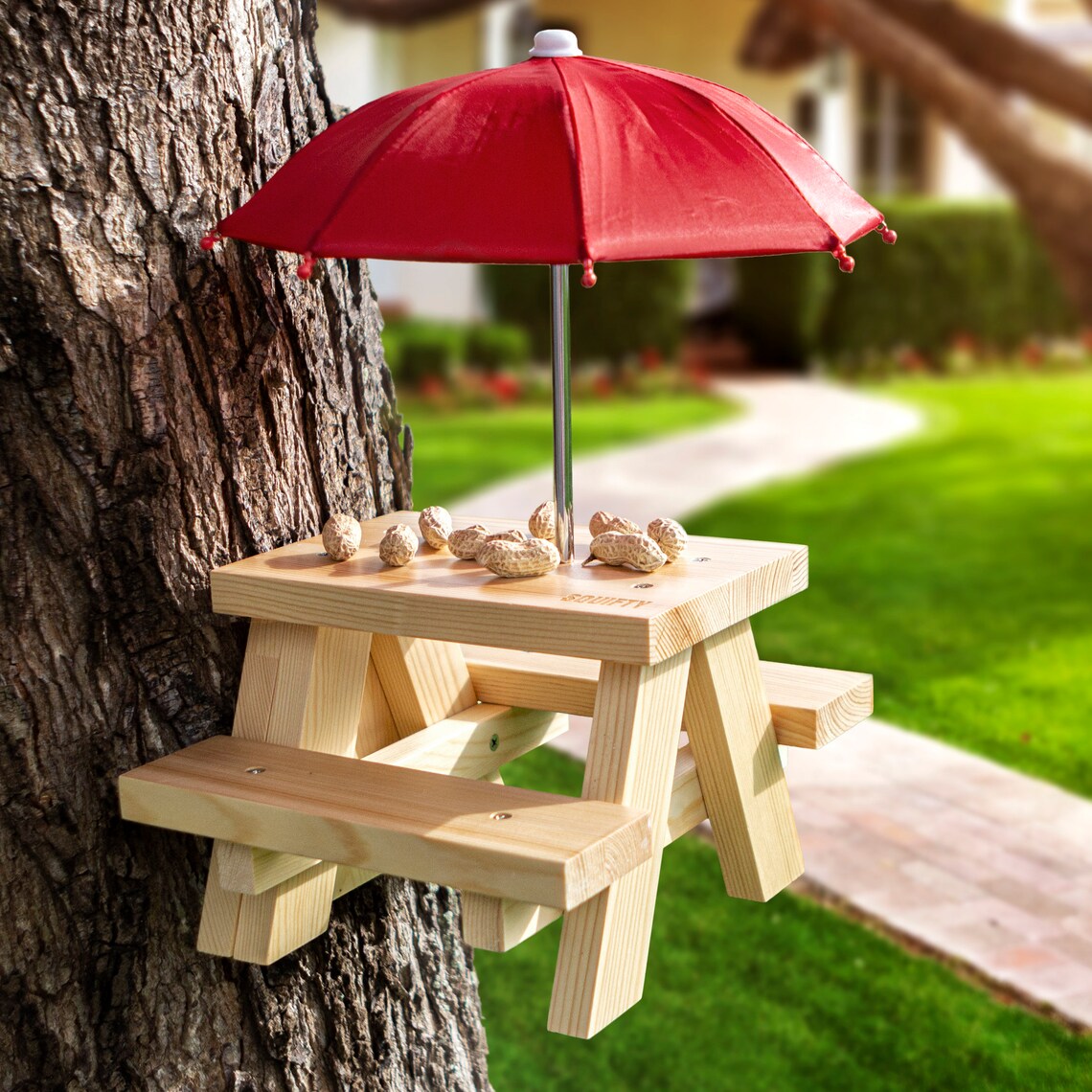 Squirrel Feeder Picnic Table with Umbrella and Corn Cob Holder Etsy
