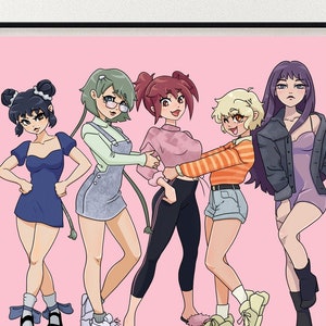 Downloadable Print, Tokyo Mew Mew Art, Mew Mew Power Wall Art, Dorm Decor, Manga Art, Downloadable Coloring Page, Mew Mew Anime Art Print