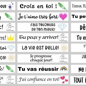 Autocollants de phrases encourageantes et positives, Étiquette de bienveillance, autocollant compliment, collant pour crayon, collant agenda