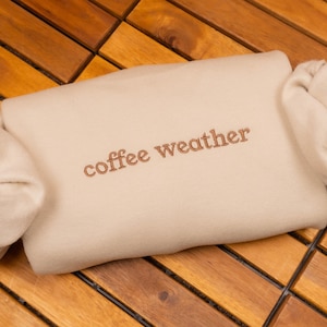 Embroidered Coffee Sweatshirt: Retro Barista Crewneck - Fall Fashion