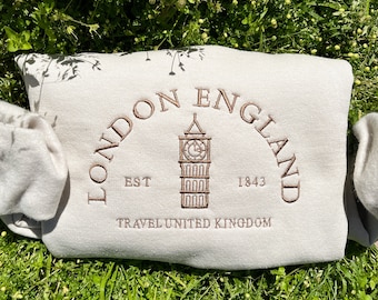 Custom Embroidered London England Crewneck Sweatshirt