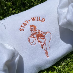 Stay Wild Cowgirl Embroidered Sweatshirt: Oversized Western Shirt