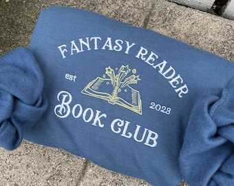 Embroidered Fantasy Reader Sweatshirt: Book Club Gift