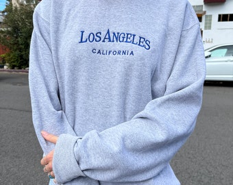 Los Angeles California Trendy Vintage Embroidered Crewneck