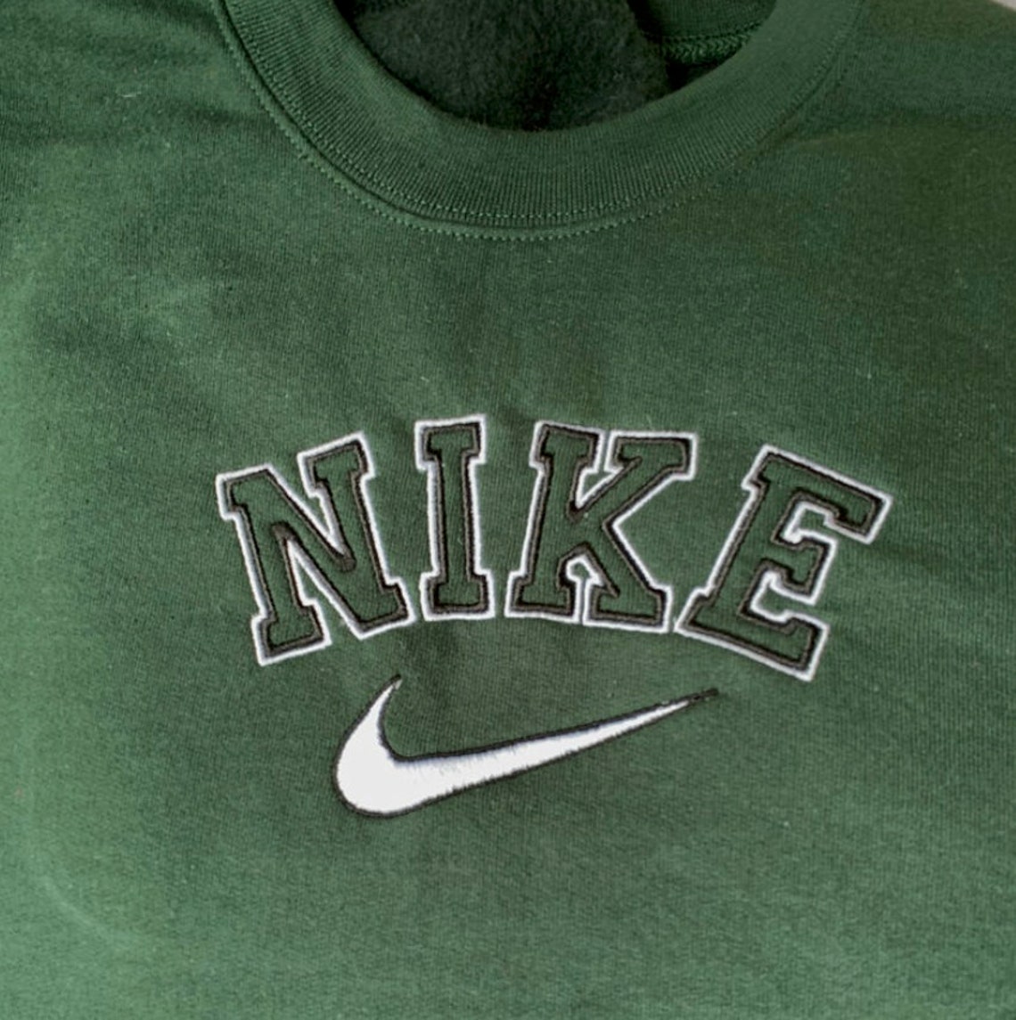 CUSTOM NIKE Embroidered Crewneck/ Vintage Embroidered Logo | Etsy