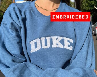 Duke University Embroidered Sweatshirt - Classic Crewneck for Blue Devils Fans