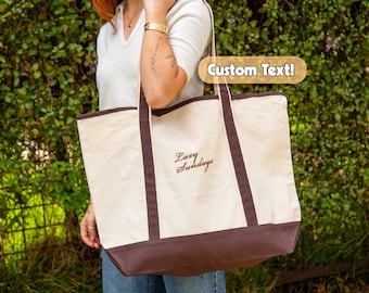 LANDS END Tote Blue Natural Canvas Jumbo Shopping Bag Tote New Etsy UK