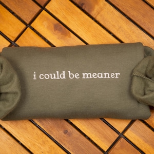 I Could Be Meaner Embroidered Sweatshirt, Spicy Attitude Crewneck, Funny Sarcastic Sweater, Confident Friend Gift, Sassy Parent Shirt image 1