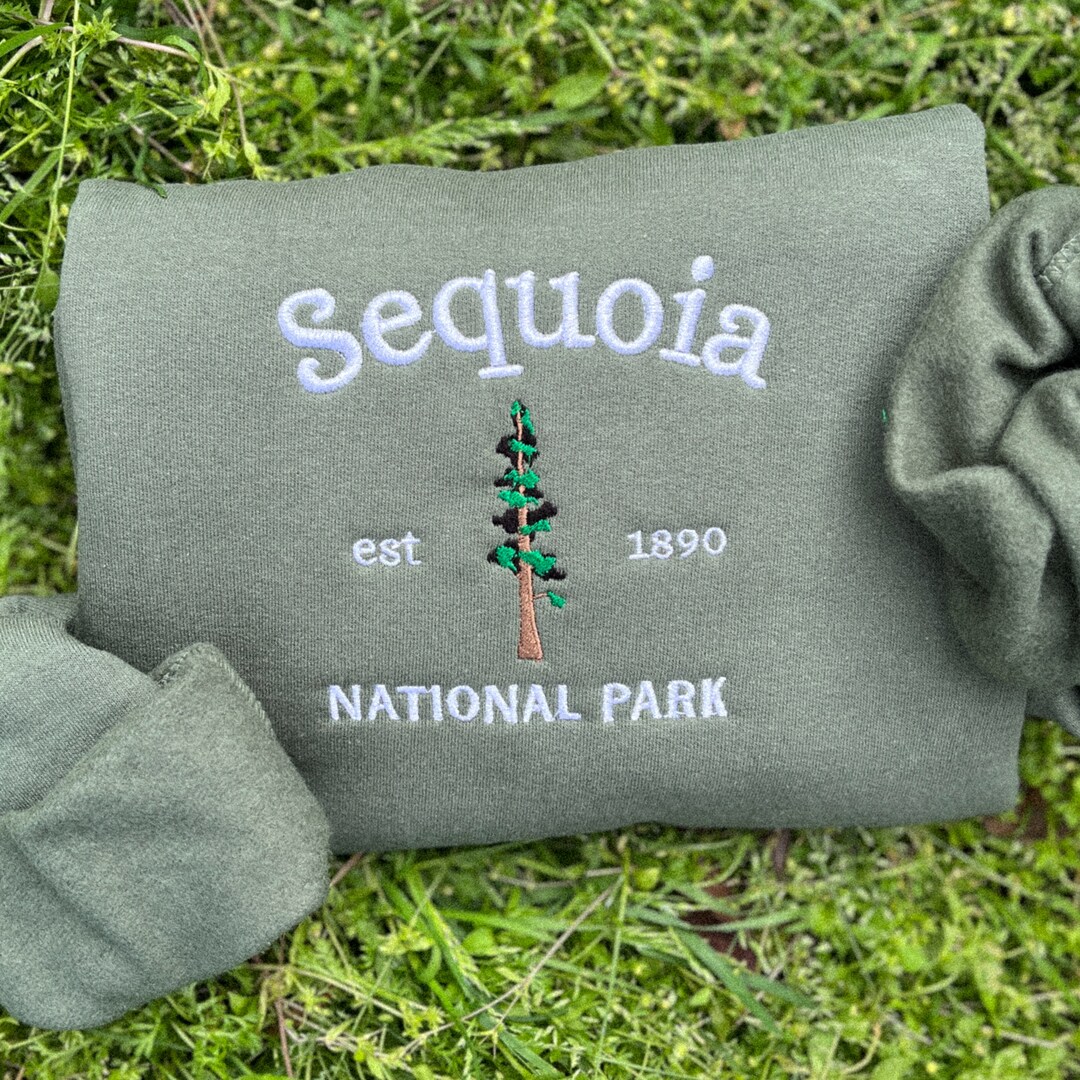 Sequoia National Park Embroidered Crewneck Sweatshirt Gift for Him/her