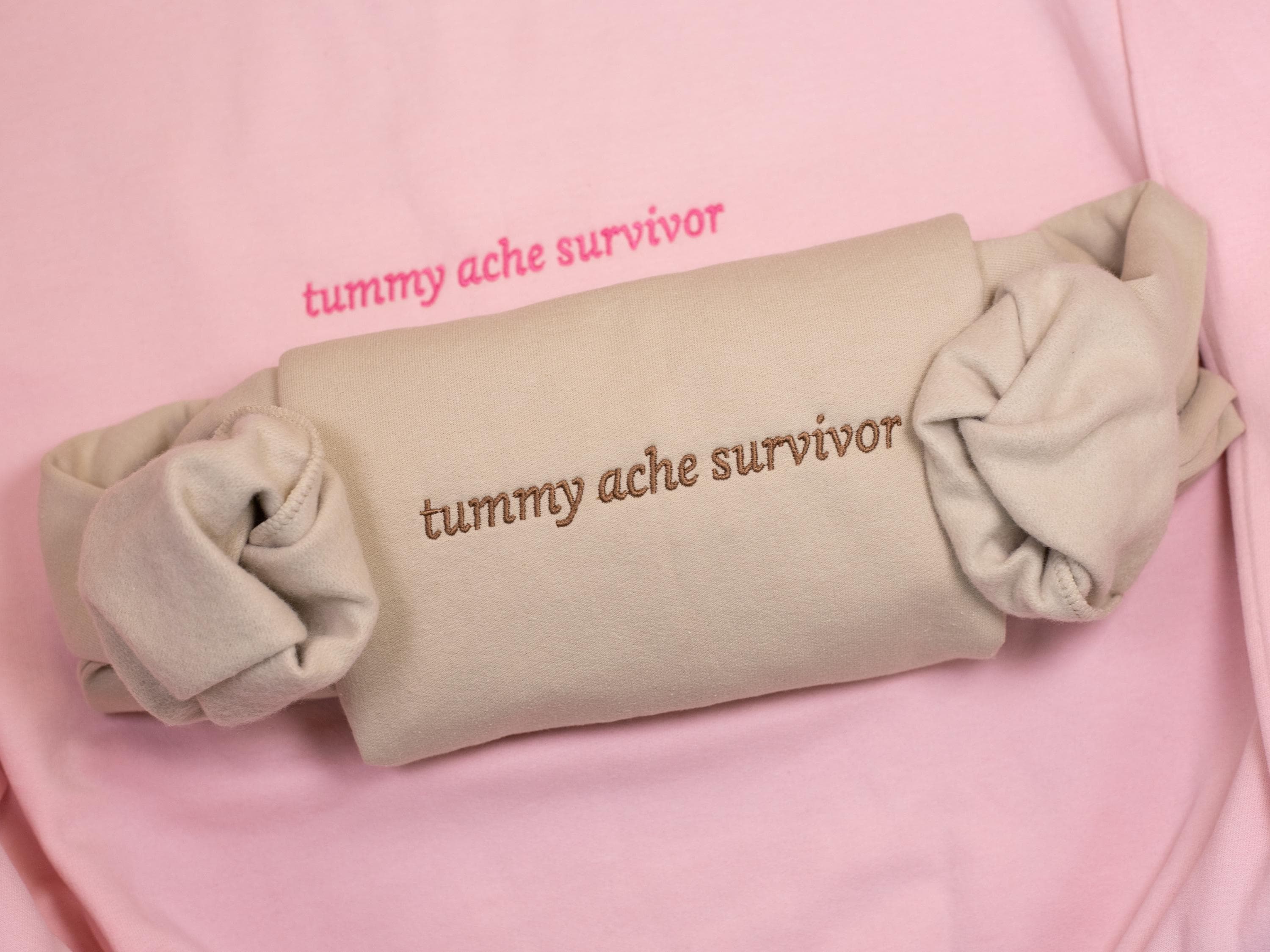 Tummy Ache Survivor Embroidered Crewneck - Chronic Illness Shirt