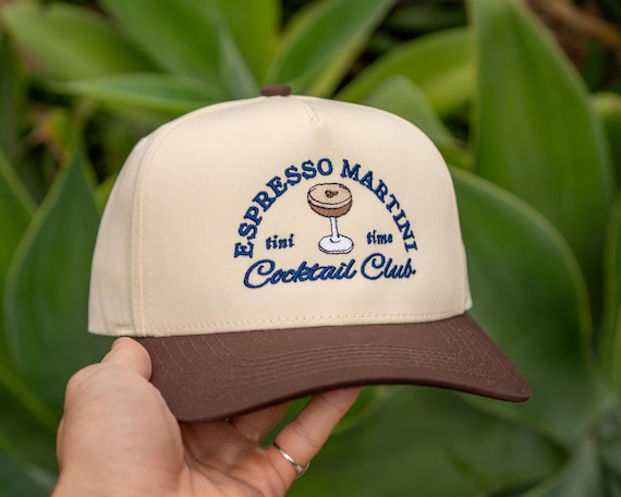 Embroidered Espresso Martini Trucker Hat: Funny Cocktail 