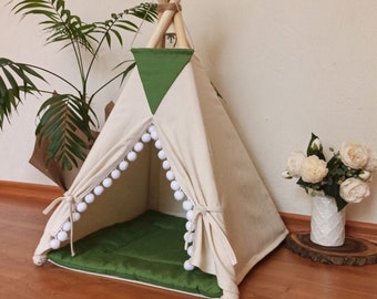 Rabbit house, dog bed, cat bed, cat bed furniture, dog teepee, dog furniture, dog bed furniture, toy size teepee, cat bed, rabbit, kitty bed