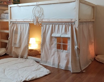 Ikea kura, ikea kura bed, kura accessories, bed curtains, kura bed tent, canopy bed curtains, canopy bed house, Kura vorhang beige