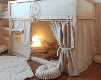 Curtain Ikea kura, rideaux lit enfant ikea bed, kura accessories bed curtains, kura bed tent, Canopy, canopy bed curtains, canopy bed house