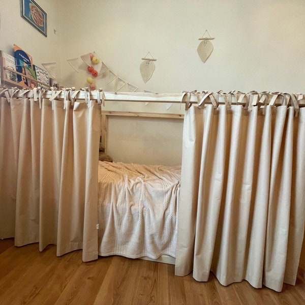 Curtains for Ikea Kura bed, House bed canopy, Ikea Kura curtains, Kura bed curtains, bunk bed curtains, Curtains for house bed