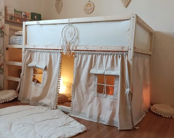 Vorhang Ikea Kura, IKEA Kura Bett, Kura Zubehör, Bettvorhänge, Kura Bettzelt, Himmelbett, Baldachin, Himmelbettvorhänge, Himmelbetthaus