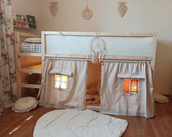 Kura vorhang beige, Curtain Ikea kura, ikea kura bed, kura accessories, bed curtains, kura bed tent, canopy bed curtains, canopy bed house