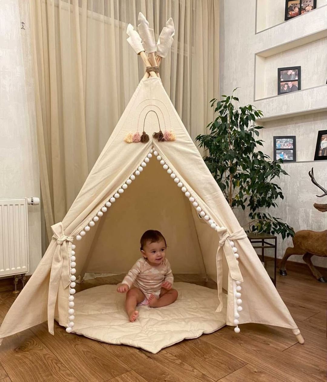 Play Teepee, Xmas Gift Box for Kids, Beige Tipi, Wigwam, Kids Playtent,  Autumn Teepee, Childrens Teepee, Tipi Zelt, Tipi Fille, Tipi Enfant 