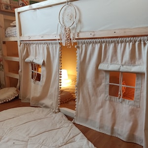 Ikea kura, ikea kura bed, kura accessories, bed curtains, kura bed tent, canopy bed curtains, canopy bed house, Kura vorhang beige