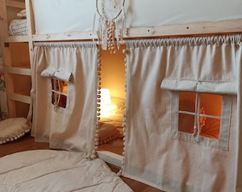 Ikea kura, ikea kura bed, kura accessories, bed curtains, kura bed tent, canopy bed curtains, canopy bed house, Kura vorhang beige