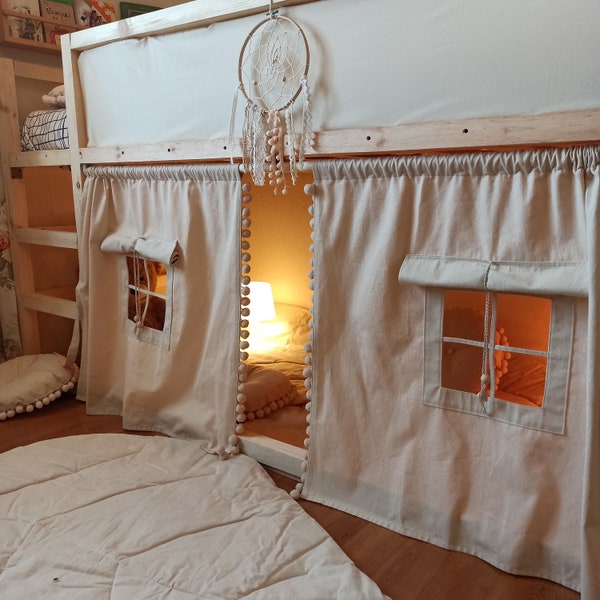 Ikea kura, ikea kura bed, kura accessories, bed curtains, kura bed tent, canopy bed curtains, canopy bed house, Kura vorhang beige