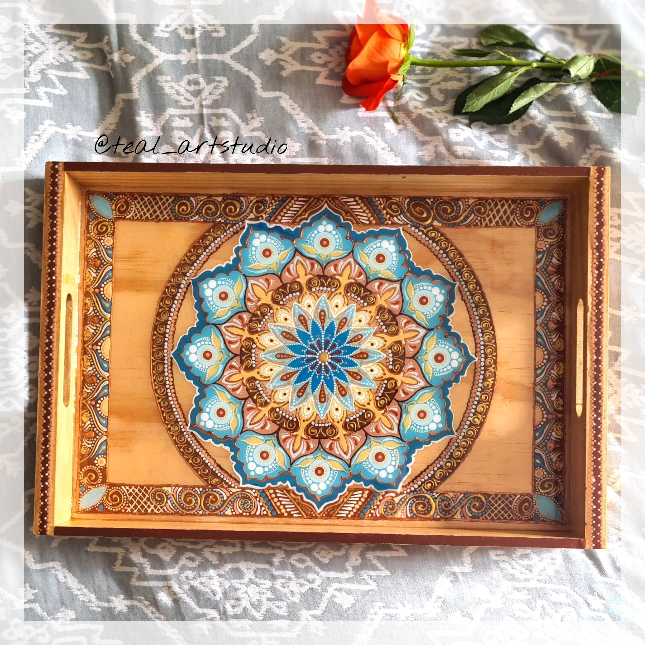 Mandala Wooden Tray - Etsy