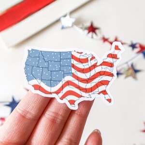 USA Flag | 4th of July | Independence Day America | High Quality Waterproof Vinyl Sticker | laptops, water bottles, mirrors, journal Bild 5