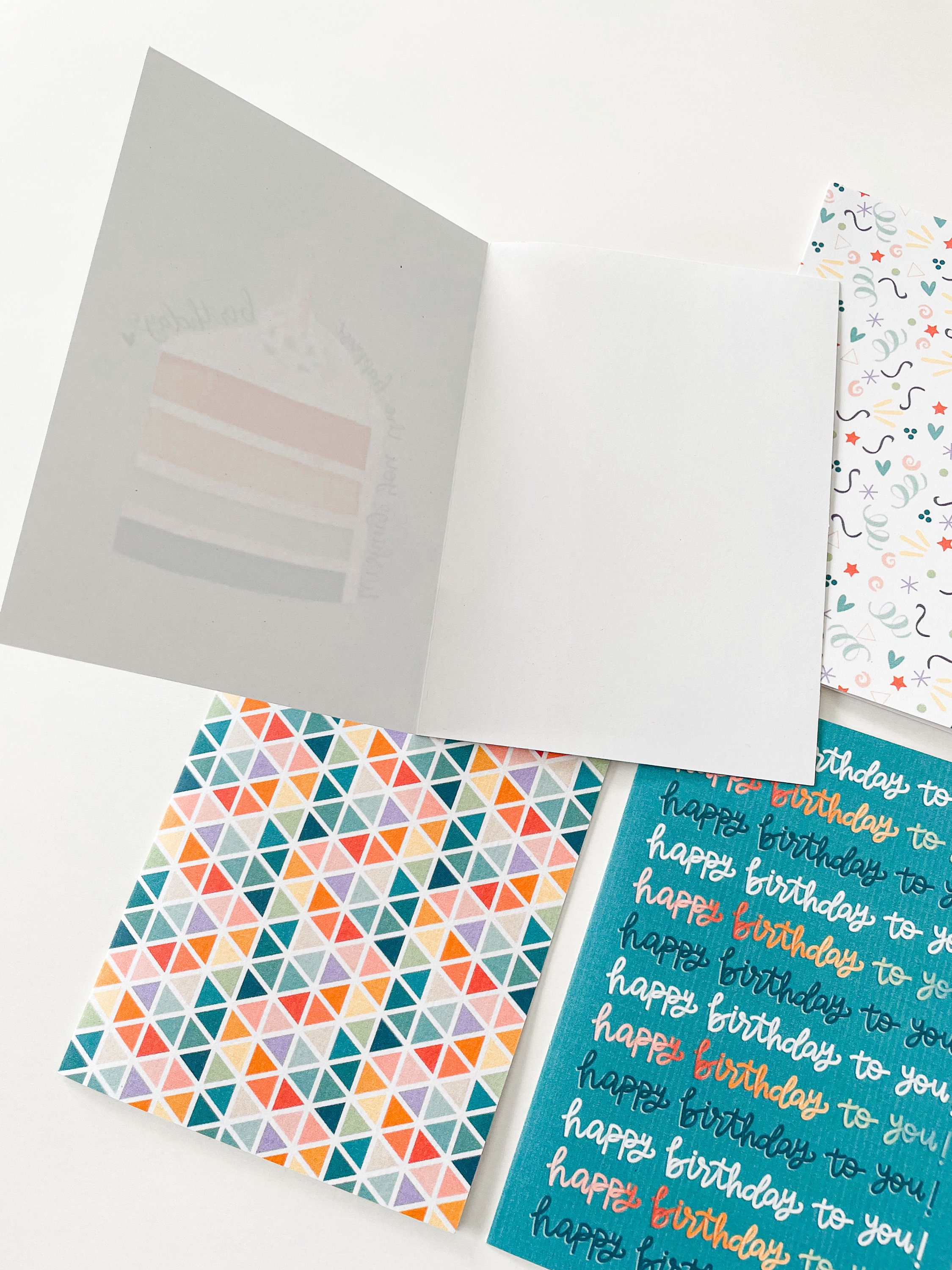 Happy Birthday Cards | Blank Inside | Pack of 4 With Envelopes ...
