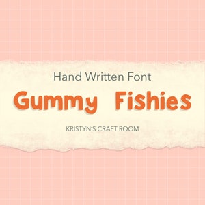Gummy Fishies Font- DIGITAL DOWNLOAD- Handgeschreven lettertype, voor cricut, digitale kunst, logo's, klaslokaal, leraren, presentaties, ambachten & meer