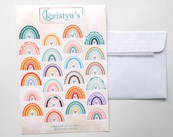 Mini Variedad Arco Iris Hoja de pegatinas Sellos de sobre / etiquetas de scrapbooking / pequeña página de pegatinas de relleno / pegatinas para niños lindas