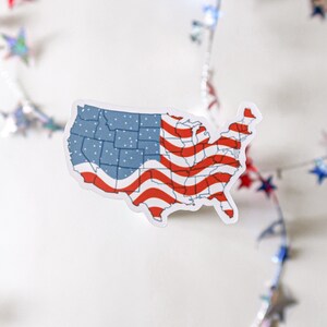 USA Flag | 4th of July | Independence Day America | High Quality Waterproof Vinyl Sticker | laptops, water bottles, mirrors, journal Bild 6
