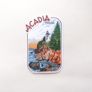 Acadia, Maine NP Sticker | Lighthouse | National Parks USA | High Quality Waterproof Vinyl Stickers| laptops, water bottles, mirror, journal