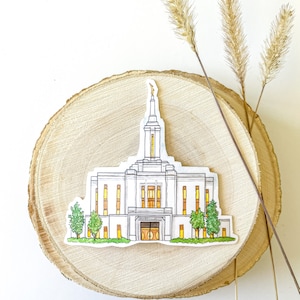 Pocatello, Idaho ID LDS Watercolor Temple | High Quality Waterproof Vinyl Stickers for the Church of Jesus Christ - Mormon