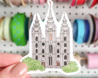 Salt Lake City, Utah (Original) LDS Watercolor Temple | High Quality Waterproof Vinyl Stickers for the Church of Jesus Christ - Mormon