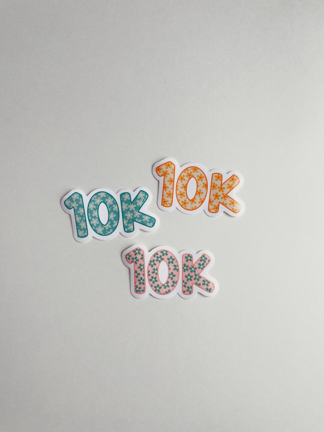 10 Kilometers Running Race- Vinyl Sticker or Magnet Set | Boho Flower ...