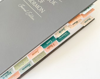PASTEL- Book of Mormon Scripture tabs for the Deseret Book “Journal Edition” Bible in Pastel colors | LDS faith book Study aid mark tab