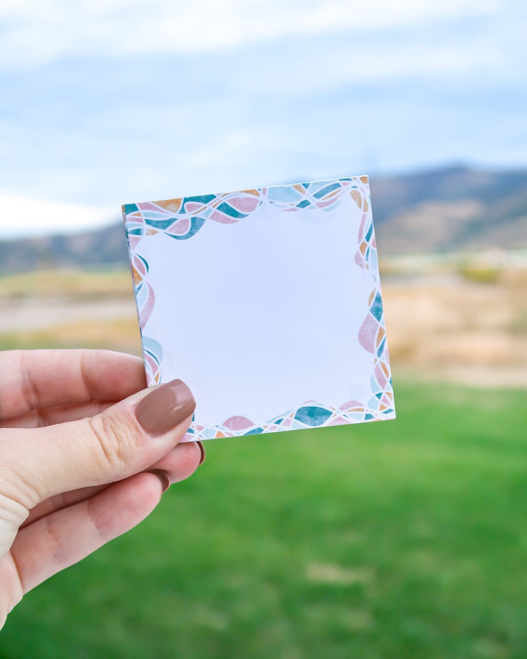 Blue Mini Notes Mini-notes Vintage Waves | 50 Pages With Magnetic Back for Refrigerator ...