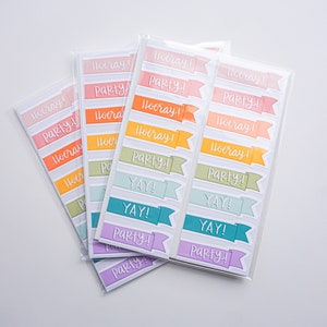 Celebrate banner happy mail packaging stickers | envelope seals | label sheet | cute packaging for artwork | happy mail