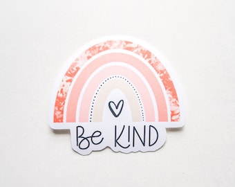 Be Kind Rainbow stickers | High Quality Waterproof Vinyl Sticker | laptops, water bottles, mirrors, journal