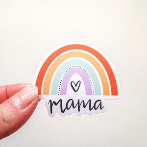 Mama Rainbow stickers | mom mother thank you gift | High Quality Waterproof Vinyl Sticker | laptops, water bottles, mirrors, journal
