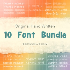 10 lettertypebundels - DIGITALE DOWNLOAD - Handgeschreven lettertype, voor cricut, digitale kunst, logo's, klaslokaal, docenten, presentaties, knutselen en meer