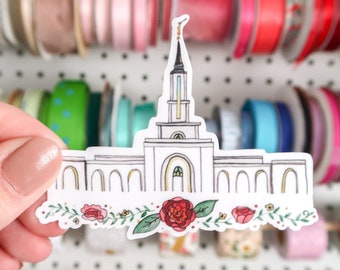 Sacramento, California LDS Acuarela Templo / Pegatinas de vinilo impermeables de alta calidad para la Iglesia de Jesucristo - Mormón