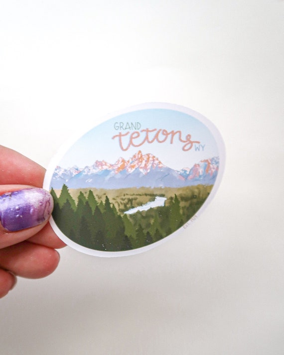Grand Tetons NP Sticker | Mountains | National Parks USA | High Quality Waterproof Vinyl Stickers| laptops, water bottles, mirror, journal