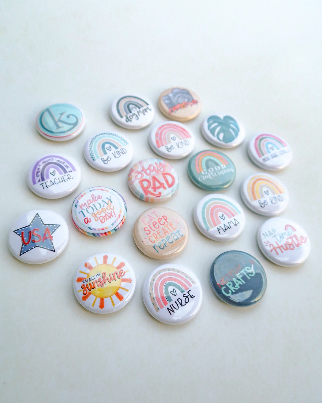Mystery 4-pack of 1” Collectible Pinback Buttons for Gifting and ...