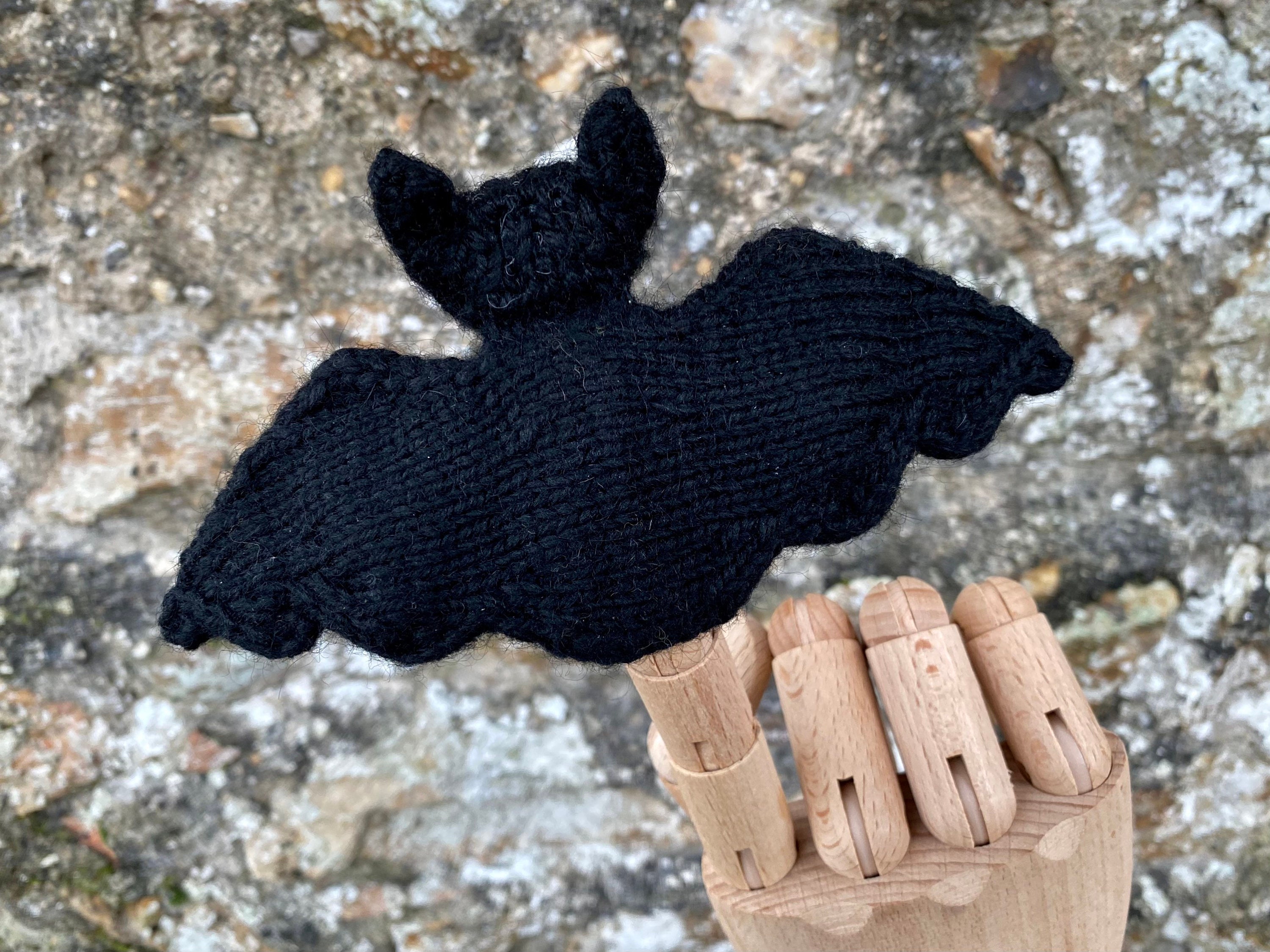 Knitted Finger Puppet, Knitting Pattern, Knitted Bat, Bat Finger Puppet ...