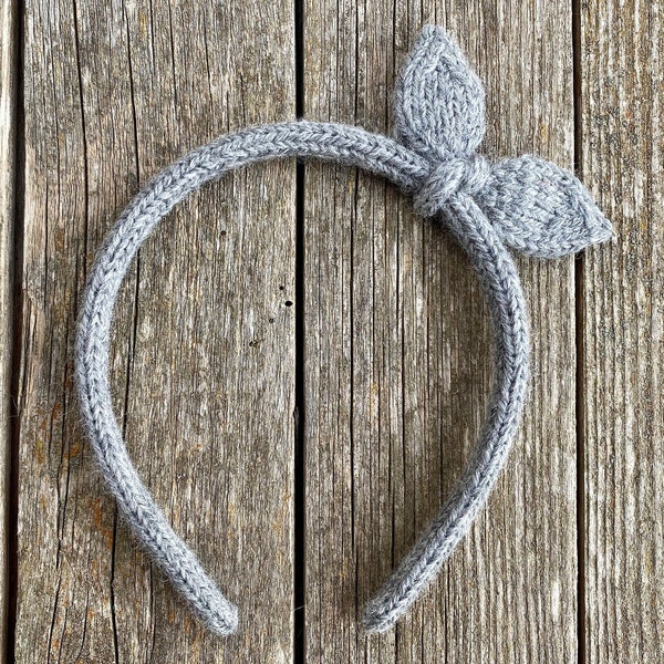 Knitted Leaves headband for girls, PDF knitting pattern, seamless pattern, minimalist knitted headband, knitted accessories pattern, DIY