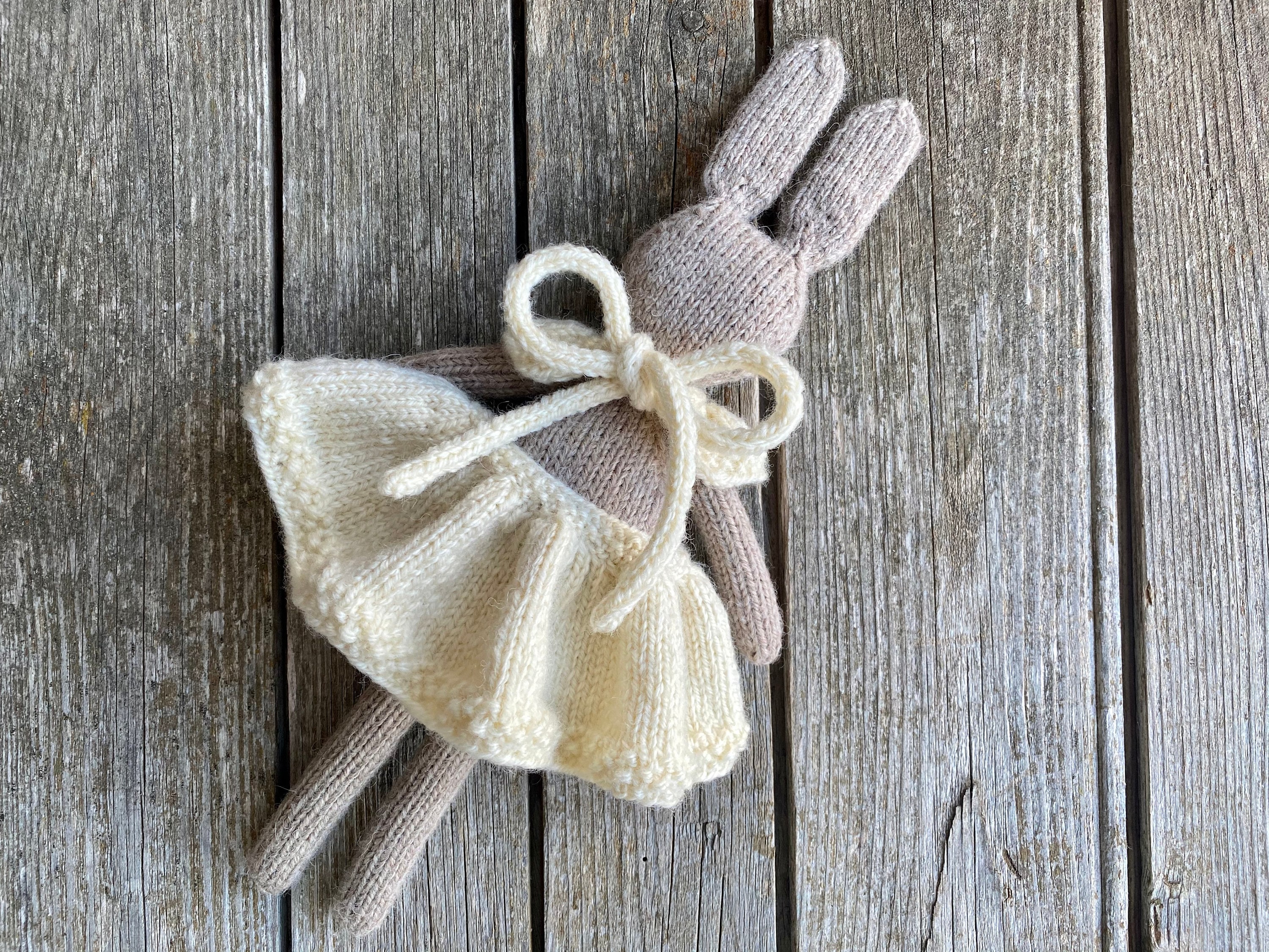 Stuffed Rabbit Dress Pattern Doll Dress Pattern, Knitted Bunny With Dress, Stuffed Animals Clothes ...