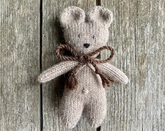 Motif ours tricoté, jouet ours tricoté, mini motif ours, motif animal en peluche
